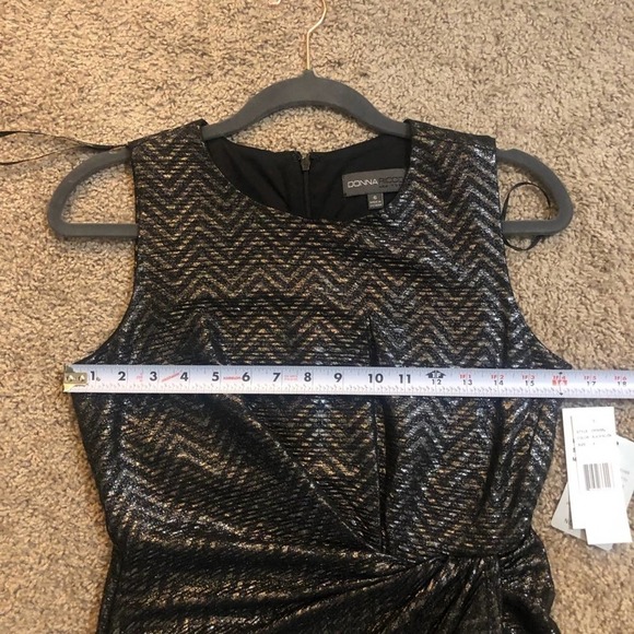 Donna Ricco Black and Silver Shimmer Cocktail Dress Size 6 - Picture 7 of 9